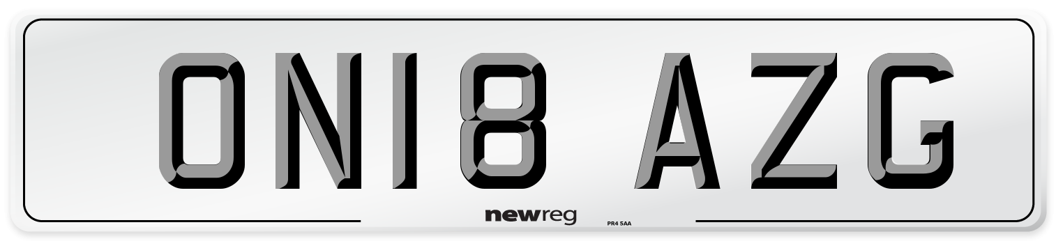ON18 AZG Number Plate from New Reg
